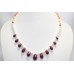 Necklace strand string single line ruby pearl stone briolette cut bead C 113